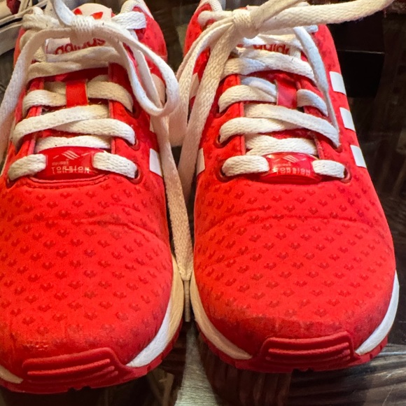 Adidas Red and White Sneakers - Picture 4 of 7